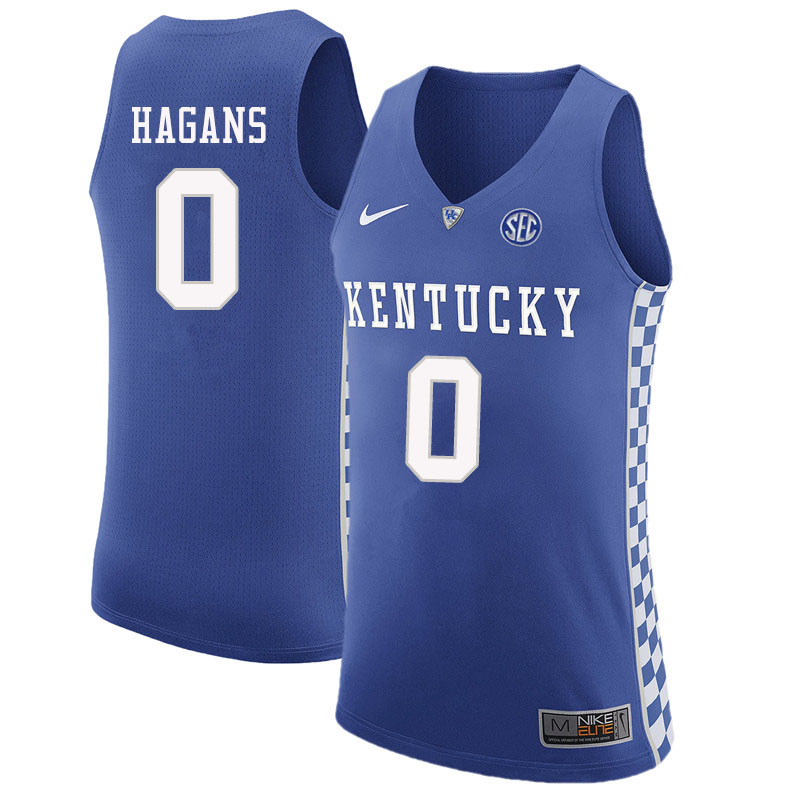 Men #0 Ashton Hagans Kentucky Wildcats College Basketball Jerseys Sale-Blue